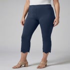 Stretch Cotton Eyelet Capri Legging image number 0