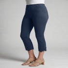 Stretch Cotton Eyelet Capri Legging image number 1