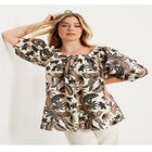Puff Sleeve Lino Soleil Top image number null