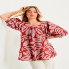 Puff Sleeve Lino Soleil Top image number null