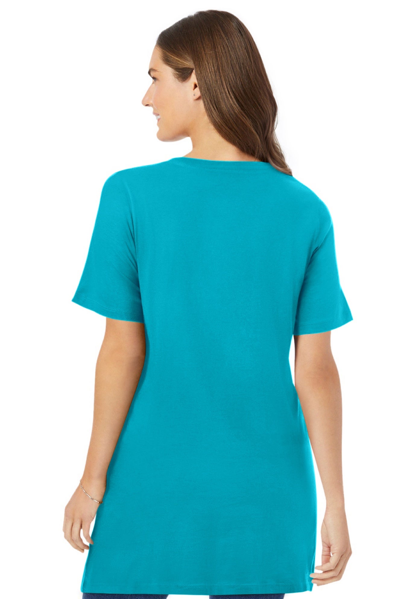Perfect Short-Sleeve V-Neck Tunic image number 1