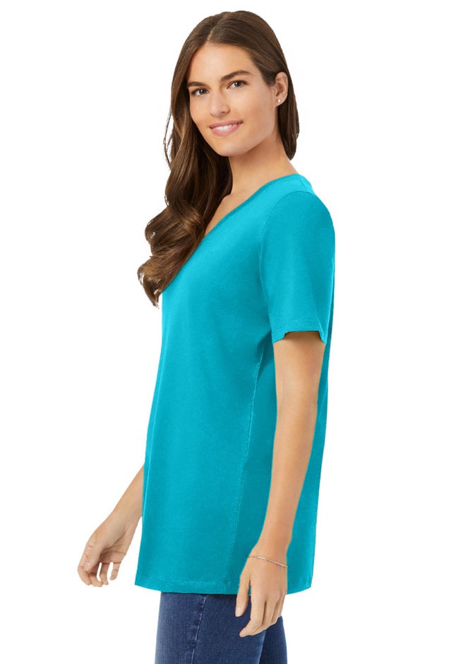 Perfect Short-Sleeve V-Neck Tunic image number 2