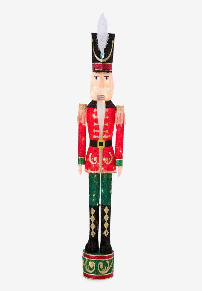 52" Pre-lit Tinsel Nutcracker image number 1