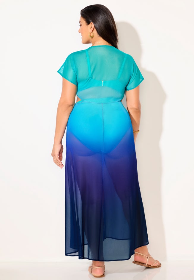 Twist Front Mesh Cut-Out Cover Up Dress image number 1