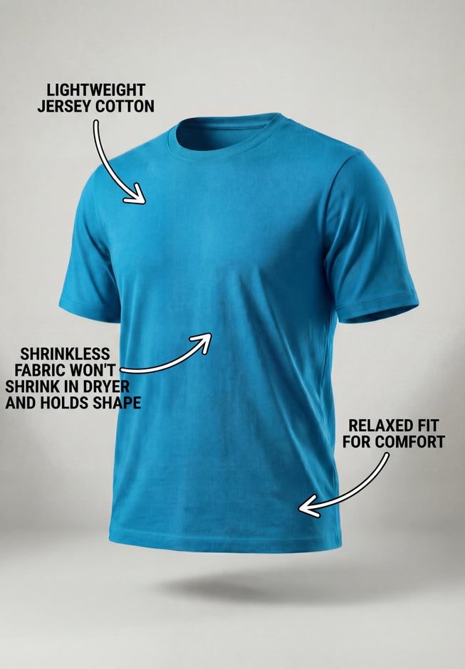 Shrink-Less&trade; Lightweight Crewneck T-Shirt image number 6