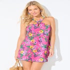 High Neck Halter Ring Swimdress image number null