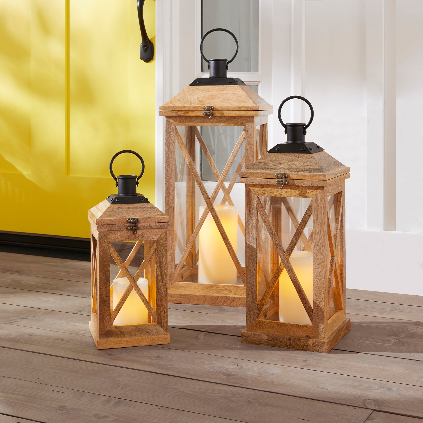  Wooden Square 18" Lantern image number 0