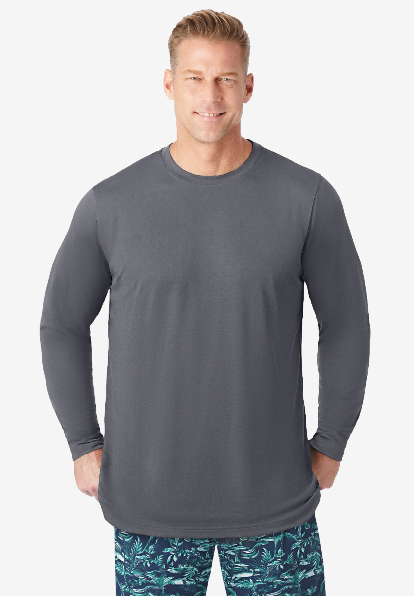 Big and Tall Long Sleeve Swim Top from KingSize image number 0