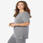 Plus Size Soft Knit Tunic with Notch Neckline image number null