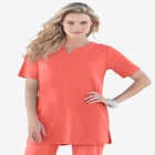 Plus Size Soft Knit Tunic with Notch Neckline image number null