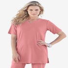 Plus Size Soft Knit Tunic with Notch Neckline image number null