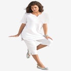Plus Size Soft Knit Tunic with Notch Neckline image number 1