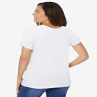 Perfect Short-Sleeve Shirred U-Neck Tunic image number null