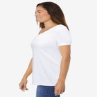 Perfect Short-Sleeve Shirred U-Neck Tunic image number null