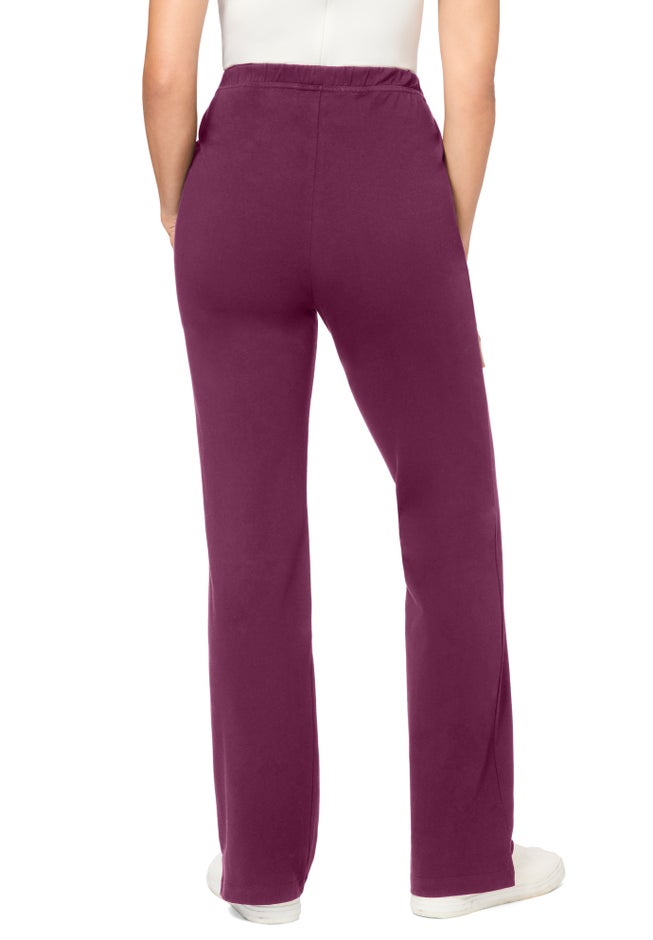 Stretch-Cotton Knit Pull-On Bootcut Leggings image number 2