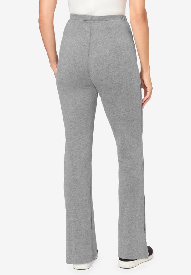 Stretch-Cotton Knit Pull-On Bootcut Leggings image number 2