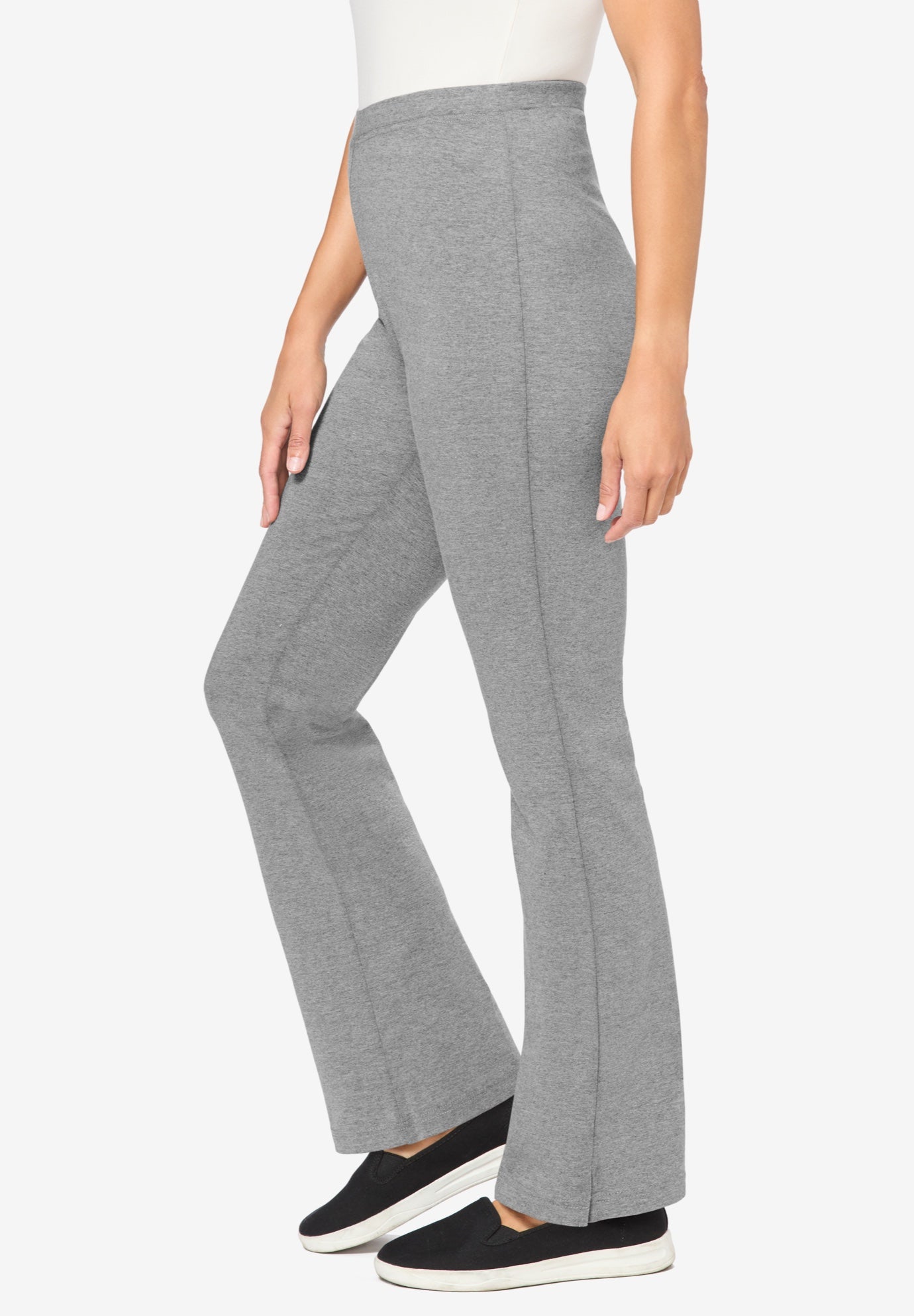 Stretch-Cotton Knit Pull-On Bootcut Leggings image number 1