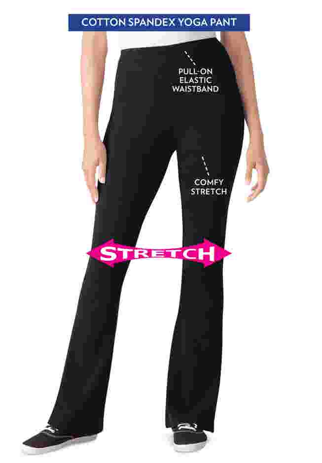 Stretch-Cotton Knit Pull-On Bootcut Leggings image number 0