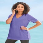 Plus Size Cotton Ultimate V-Neck Tee image number 1