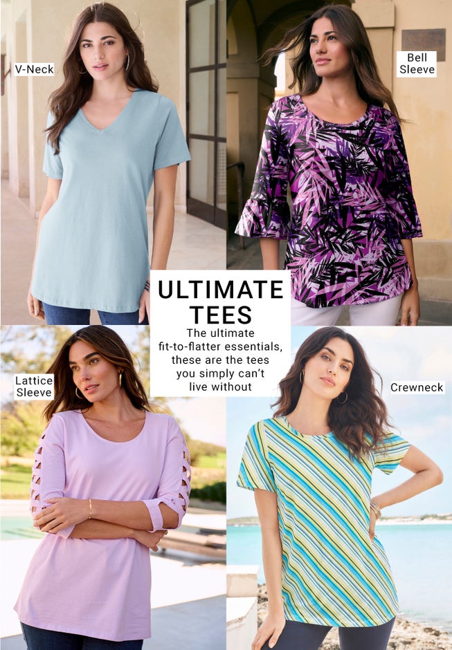 Plus Size Ultimate Cotton Crewneck Short Sleeve Swing Tee image number 6