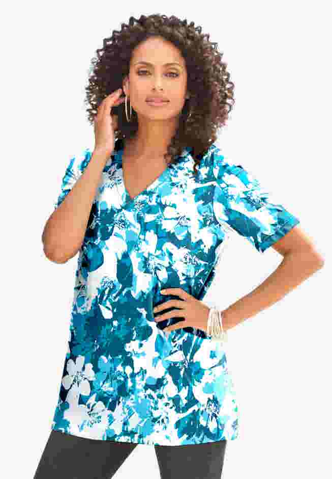 Plus Size Cotton Ultimate V-Neck Tee image number 0