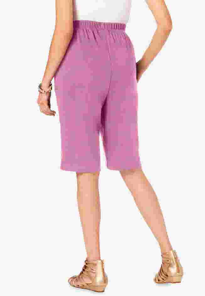Plus Size Soft Knit Pull-on Bermuda Short image number 1