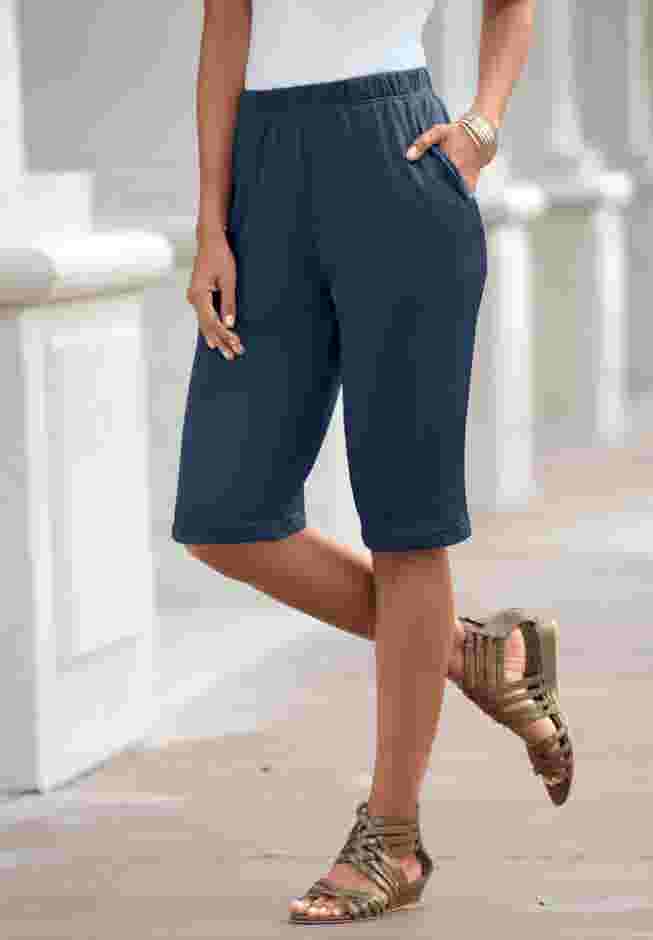Plus Size Soft Knit Pull-on Bermuda Short image number 3