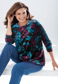 Plush Velour Tunic Sweatshirt