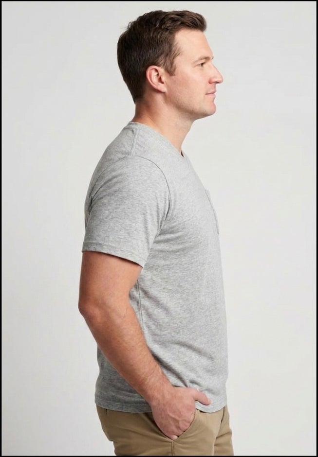 Shrink-Less Lightweight V-Neck Pocket T-Shirt image number 2