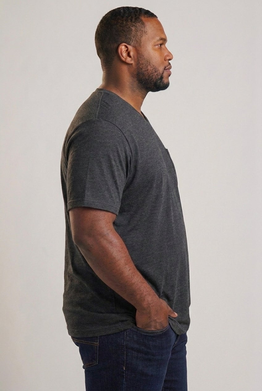 Shrink-Less Lightweight V-Neck Pocket T-Shirt image number 2