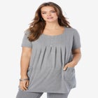 Plus Size Two Pocket Soft Knit Swing Tunic image number null