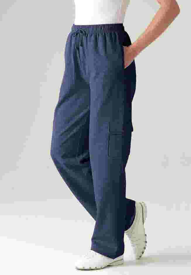 Womens Plus-Size Better-Fleece Pull-On Cargo Sweatpants image number 4