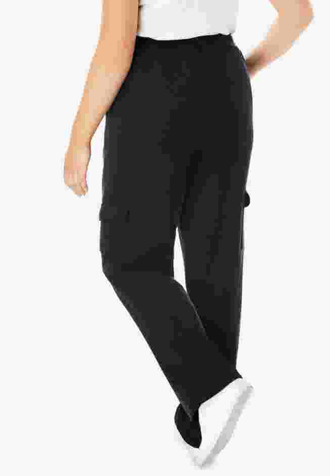 Womens Plus-Size Better-Fleece Pull-On Cargo Sweatpants image number 1