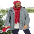 Hooded A-Line Fleece Coat image number null