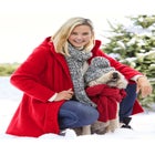 Hooded A-Line Fleece Coat image number null