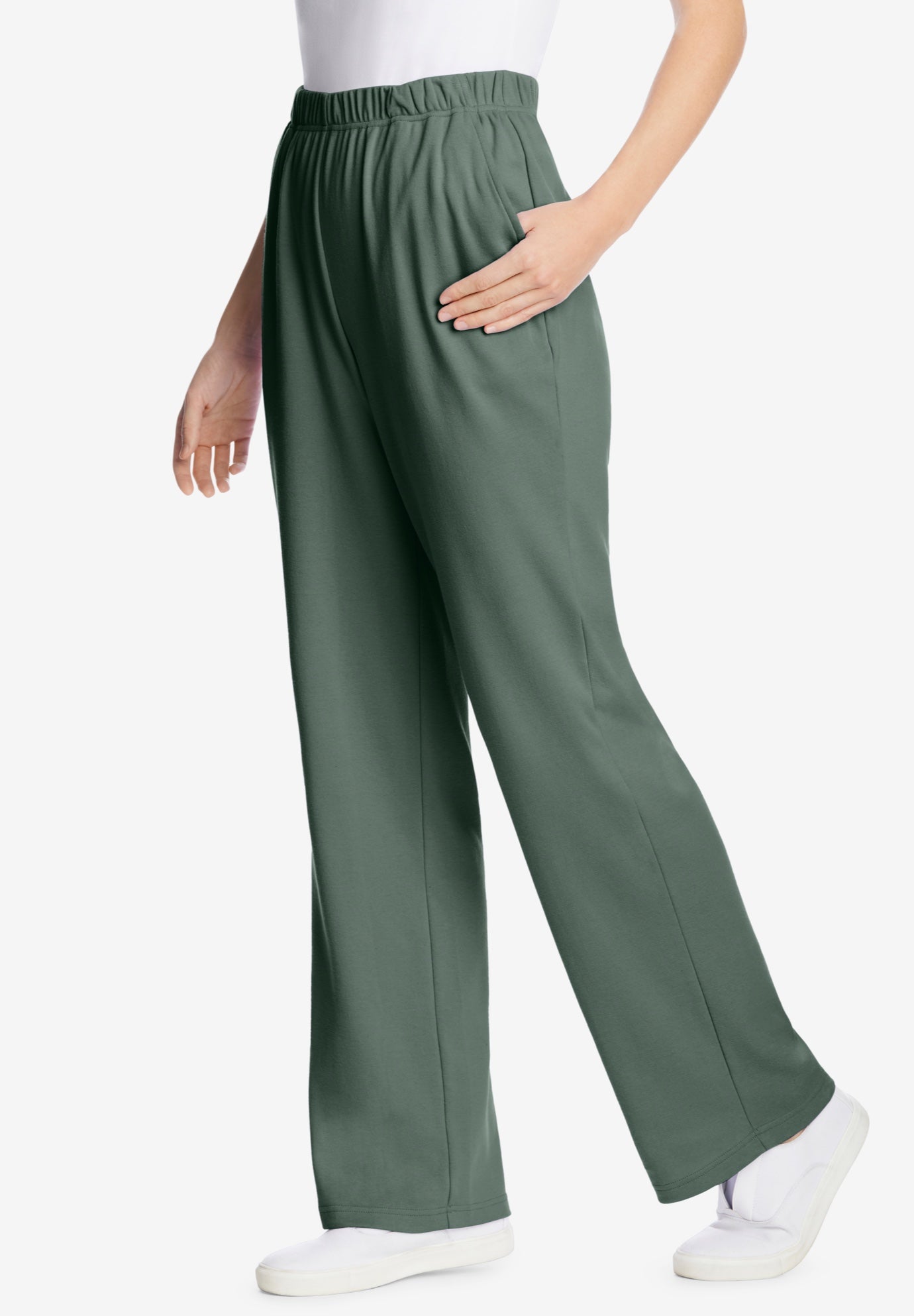 7-Day Knit Wide-Leg Pull-On Pants image number 2