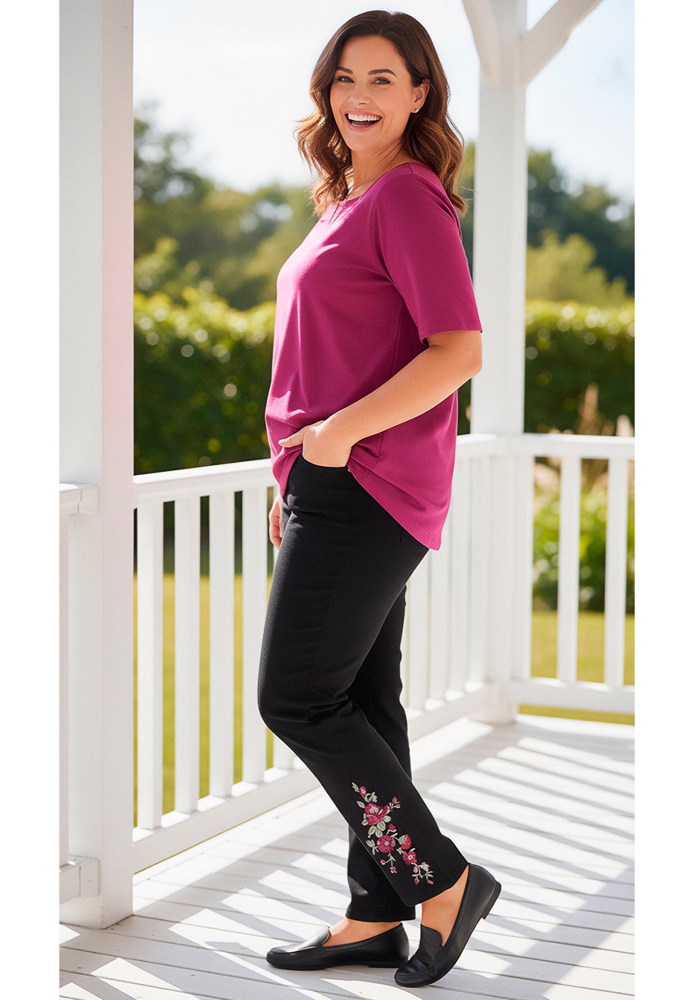 Straight-Leg Stretch Denim Five-Pocket Jeans image number 0