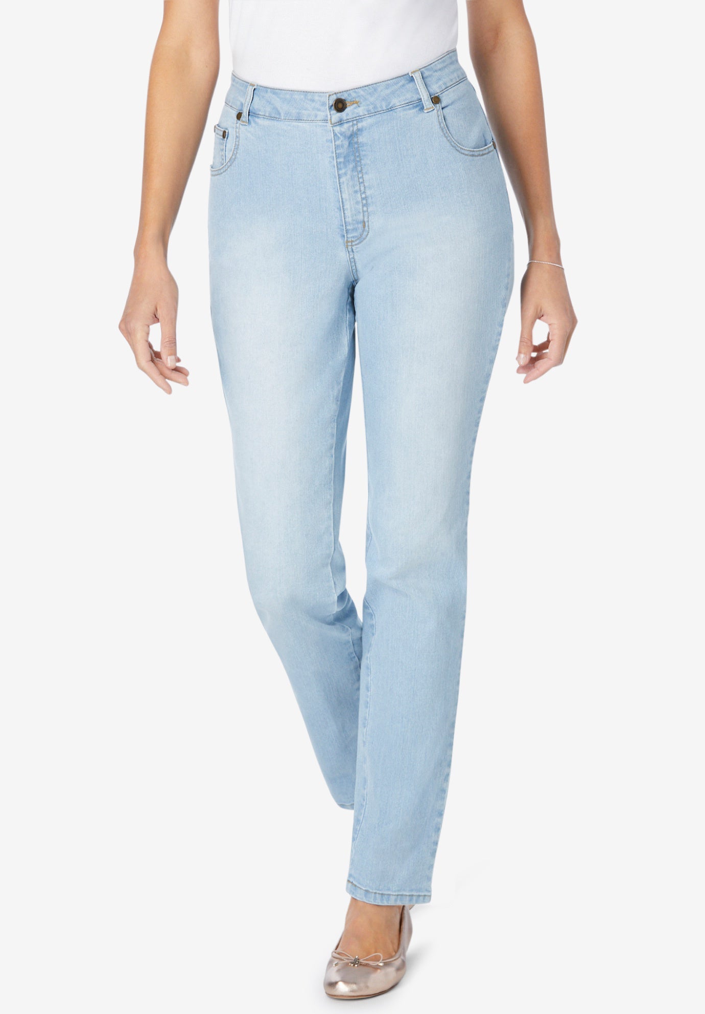 Straight-Leg Stretch Denim Five-Pocket Jeans image number 0