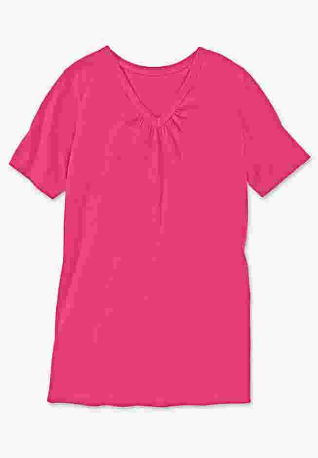 Perfect Short-Sleeve Shirred V-Neck Tunic image number 7