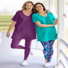 Perfect Short-Sleeve Shirred V-Neck Tunic image number null