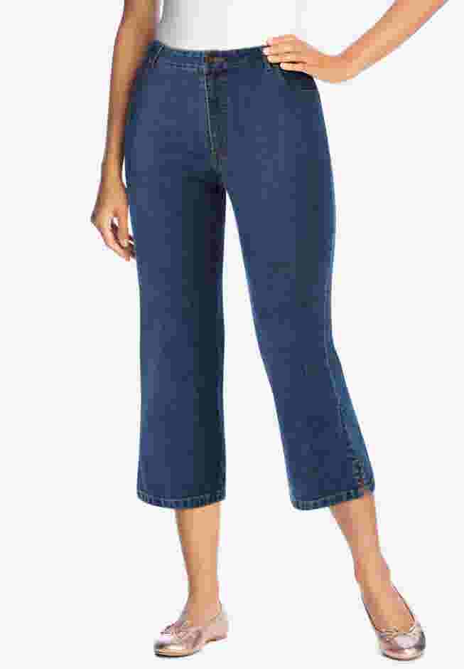 Stretch Denim Five-Pocket Capri Jeans image number 0