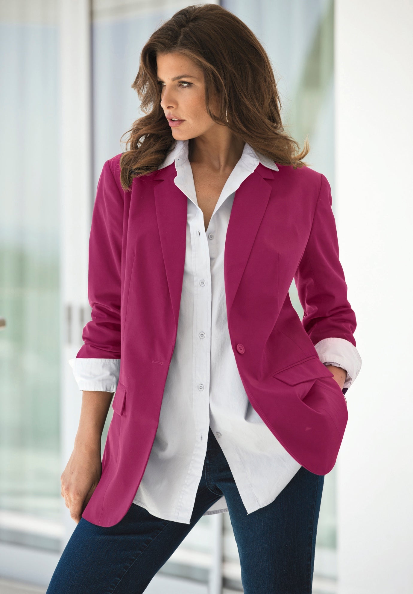 Plus Size Relaxed Boyfriend Blazer image number 5