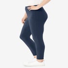 Stretch-Cotton Knit Pull-On Leggings image number null