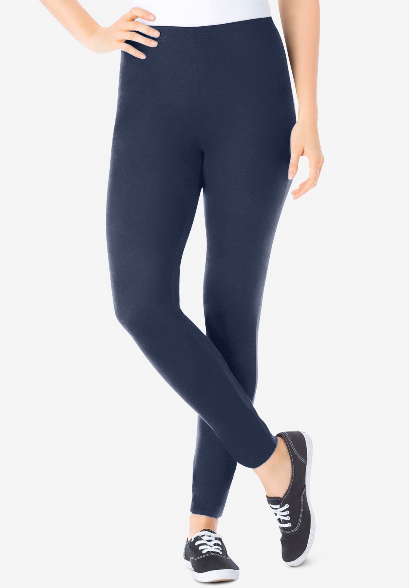 Stretch-Cotton Knit Pull-On Leggings image number 1