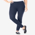 Stretch-Cotton Knit Pull-On Leggings image number null