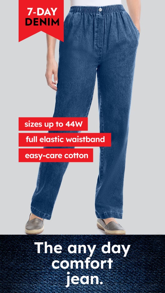 7-Day Elastic-Waist Pull-On Cotton Denim Shorts image number 5