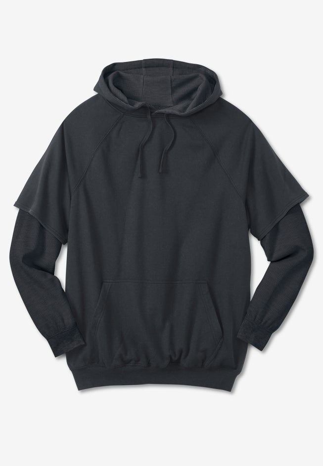 Thermal-Lined Layered Look Hoodie image number 1