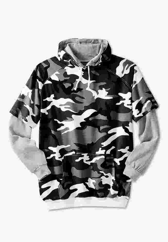 Thermal-Lined Layered Look Hoodie image number 0