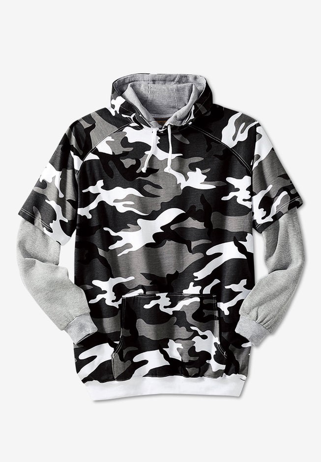 Thermal-Lined Layered Look Hoodie image number 0