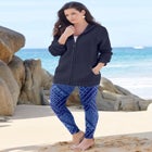 Plus Size Waffle Knit Zip Hoodie image number null